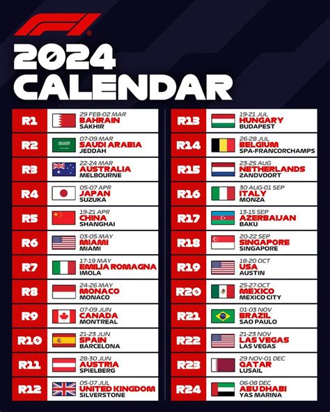 formule 1 kalender 2024 nederlandse tijd